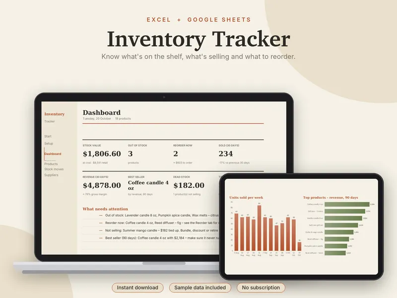Inventory Tracker spreadsheet template
